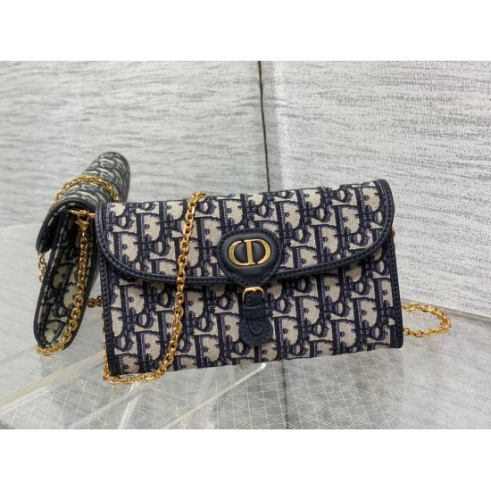 Replica Dior Bobby East-West Chain Pouch Oblique Jacquard Blue Replica Dior Bobby East-West Chain Pouch Oblique Jacquard Blue