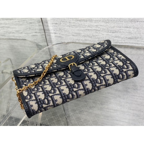 Replica Dior Bobby East-West Chain Pouch Oblique Jacquard Blue Replica Dior Bobby East-West Chain Pouch Oblique Jacquard Blue
