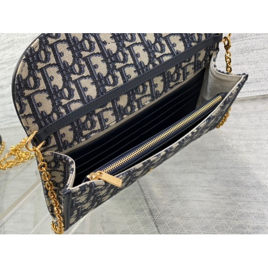 Replica Dior Bobby East-West Chain Pouch Oblique Jacquard Blue Replica Dior Bobby East-West Chain Pouch Oblique Jacquard Blue