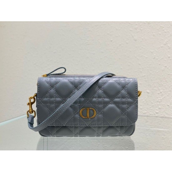Fake Dior Caro Pouch Cannage Calfskin Blue Replica Replica Dior Caro Pouch Cannage Calfskin Blue