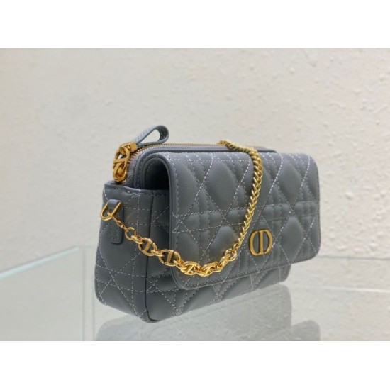 Fake Dior Caro Pouch Cannage Calfskin Blue Replica Replica Dior Caro Pouch Cannage Calfskin Blue