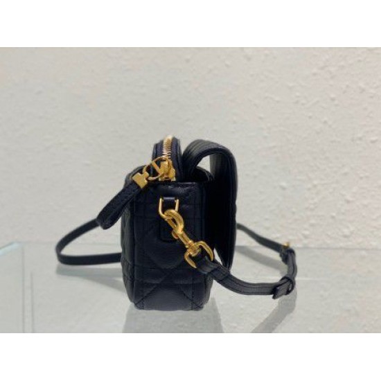 Replica Dior Caro Pouch Cannage Black Replica Dior Caro Pouch Cannage Black