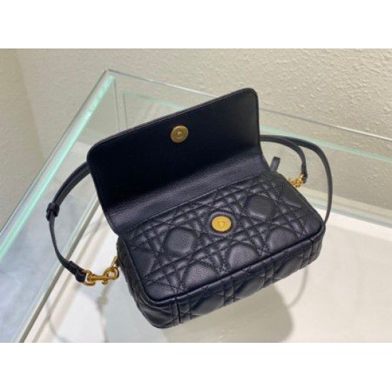 Replica Dior Caro Pouch Cannage Black Replica Dior Caro Pouch Cannage Black