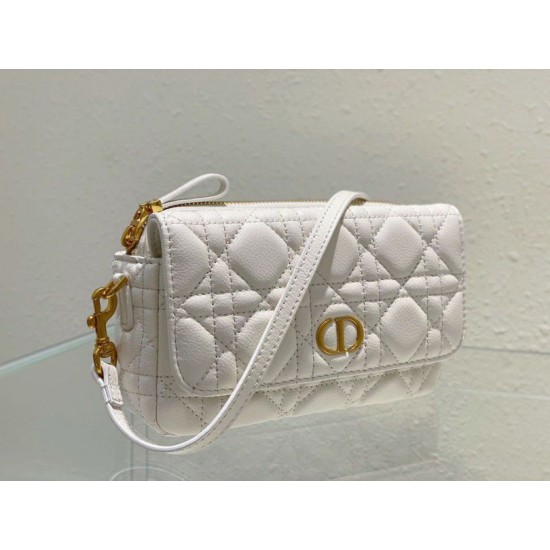 Replica Dior Caro Pouch Cannage White Replica Dior Caro Pouch Cannage White