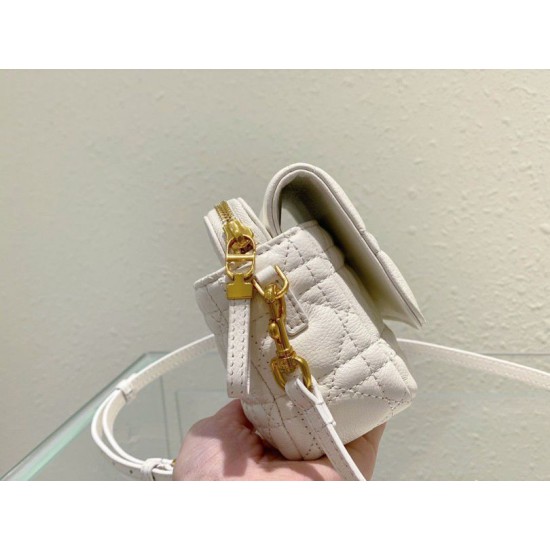Replica Dior Caro Pouch Cannage White Replica Dior Caro Pouch Cannage White