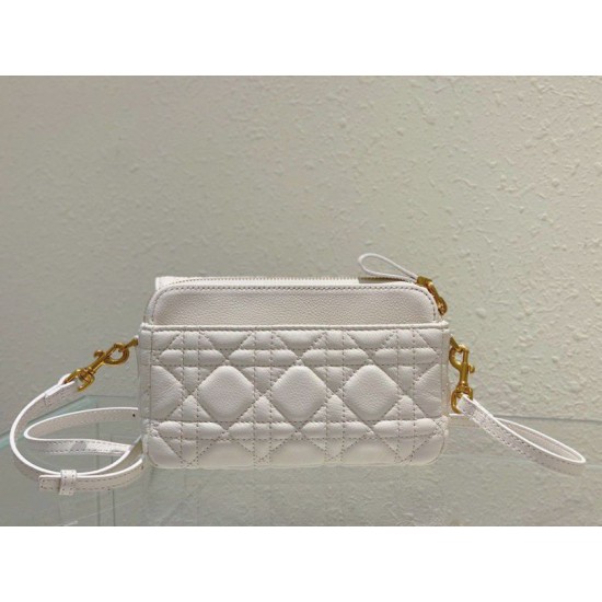 Replica Dior Caro Pouch Cannage White Replica Dior Caro Pouch Cannage White