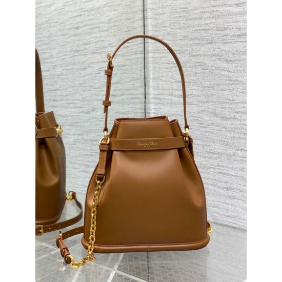 Replica Dior C'est Medium Bucket Bag Saddle Calfskin Brown Replica Dior C'est Medium Bucket Bag Saddle Calfskin Brown