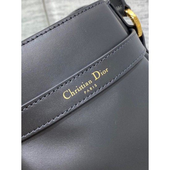 Replica Dior C'est Medium Bucket Bag Saddle Calfskin Black Replica Dior C'est Medium Bucket Bag Saddle Calfskin Black