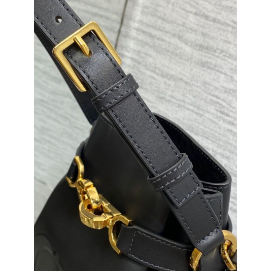 Replica Dior C'est Medium Bucket Bag Saddle Calfskin Black Replica Dior C'est Medium Bucket Bag Saddle Calfskin Black