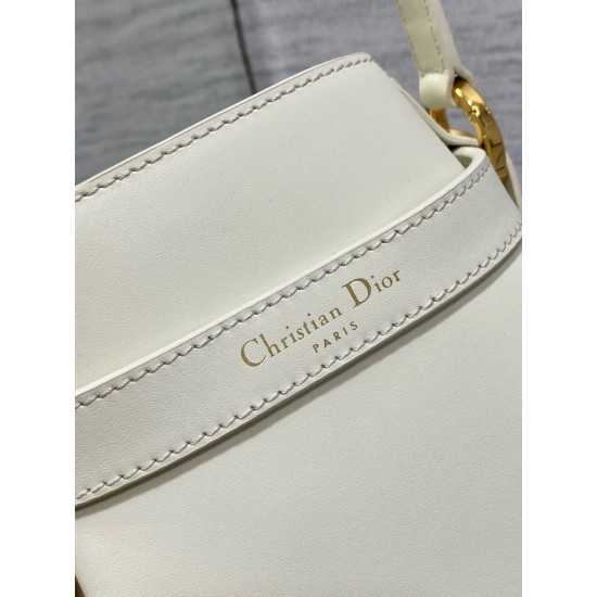 Fake Dior C'est Medium Bucket Bag Saddle Calfskin White Replica Fake Dior C'est Medium Bucket Bag Saddle Calfskin White Replica