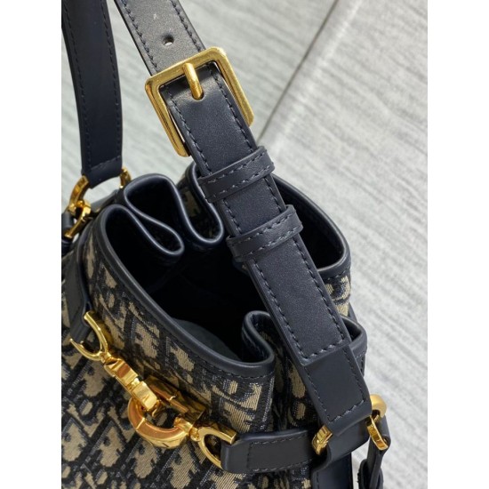 Fake Dior C'est Medium Bucket Bag Oblique Jacquard Blue Replica Replica Dior C'est Medium Bucket Bag Oblique Jacquard Blue