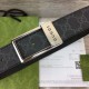 Replica Gucci GG belt with rectangular buckle 722370 35mm Black Steel