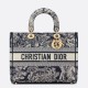 Replica Dior Large Lady D-Lite Bag Toile de Jouy Reverse Embroidery Blue