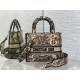 Fake Dior Medium Lady D-Lite Bag Toile de Jouy Embroidery Brown Replica Replica Dior Medium Lady D-Lite Bag Toile de Jouy Embroidery Brown