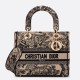Fake Dior Medium Lady D-Lite Bag Toile de Jouy Embroidery Brown Replica Replica Dior Medium Lady D-Lite Bag Toile de Jouy Embroidery Brown