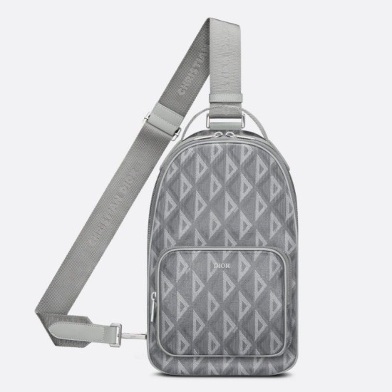 Fake Dior Mini Rider Sling Bag CD Diamond Canvas Gray Replica Replica Dior Mini Rider Sling Bag CD Diamond Canvas Gray