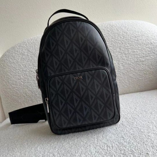 Replica Dior Mini Rider Sling Bag CD Diamond Canvas Black Replica Dior Mini Rider Sling Bag CD Diamond Canvas Black