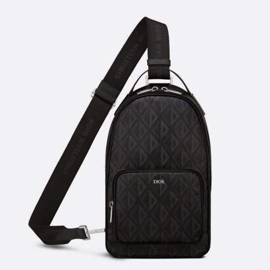 Replica Dior Mini Rider Sling Bag CD Diamond Canvas Black Replica Dior Mini Rider Sling Bag CD Diamond Canvas Black