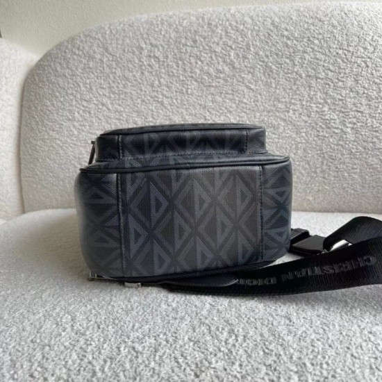 Replica Dior Mini Rider Sling Bag CD Diamond Canvas Black Replica Dior Mini Rider Sling Bag CD Diamond Canvas Black