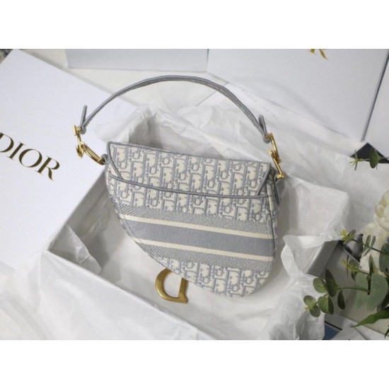 Replica Dior Saddle Bag Dior Oblique Embroidery Gray Replica Dior Saddle Bag Dior Oblique Embroidery Gray