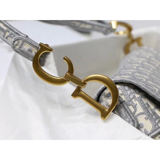 Replica Dior Saddle Bag Dior Oblique Embroidery Gray Replica Dior Saddle Bag Dior Oblique Embroidery Gray