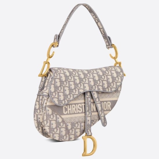 Replica Dior Saddle Bag Dior Oblique Embroidery Gray Replica Dior Saddle Bag Dior Oblique Embroidery Gray