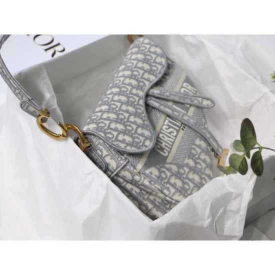 Replica Dior Saddle Bag Dior Oblique Embroidery Gray Replica Dior Saddle Bag Dior Oblique Embroidery Gray