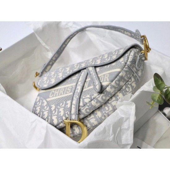 Replica Dior Saddle Bag Dior Oblique Embroidery Gray Replica Dior Saddle Bag Dior Oblique Embroidery Gray