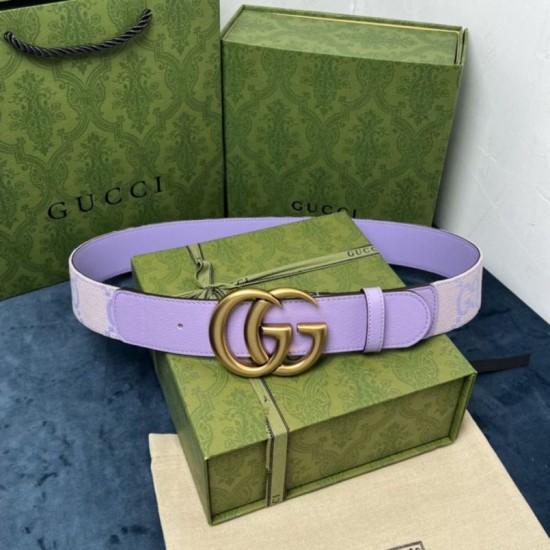 Replica Gucci GG Marmont wide belt 400593 40mm Purple
