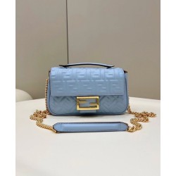 Replica Baguette Chain Midi Bag Nappa Blue