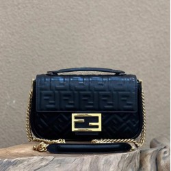 Replica Baguette Chain Midi Bag Nappa Black
