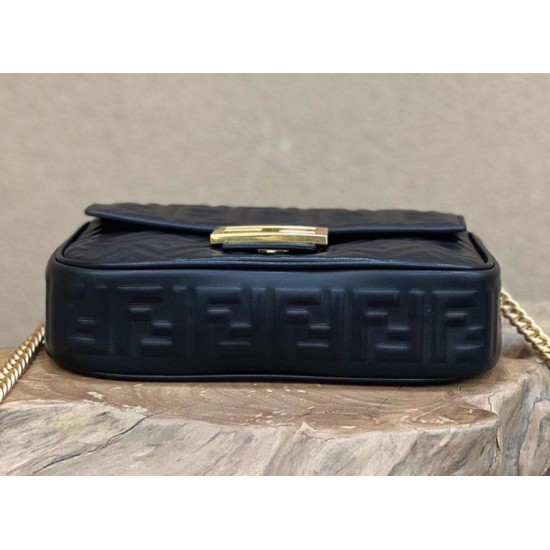 Replica Baguette Chain Midi Bag Nappa Black