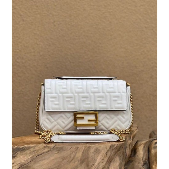 Replica Baguette Chain Midi Bag Nappa White