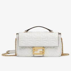 Replica Baguette Chain Midi Bag Nappa White