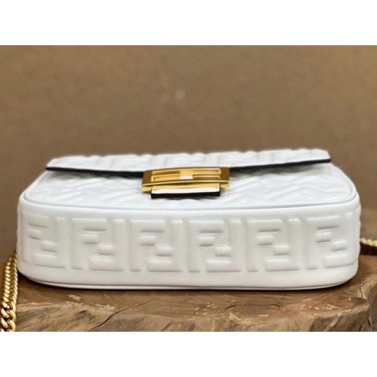 Replica Baguette Chain Midi Bag Nappa White