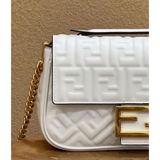 Replica Baguette Chain Midi Bag Nappa White