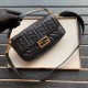 Fake Medium Baguette Bag FF Motif Black Replica Replica Fendi Medium Baguette Bag FF Motif Black