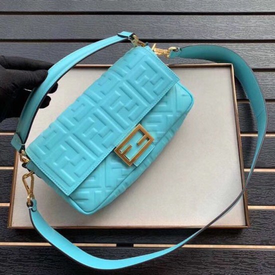 Replica Medium Baguette Bag FF Motif Light Blue