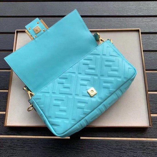Replica Medium Baguette Bag FF Motif Light Blue