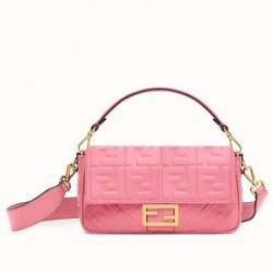 Fake Medium Baguette Bag FF Motif Pink Replica