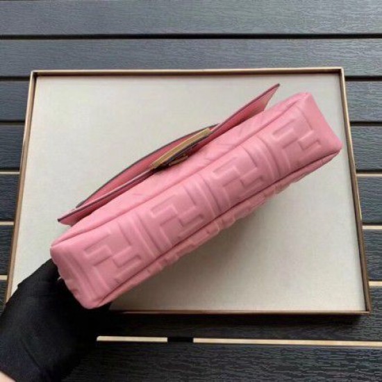 Fake Medium Baguette Bag FF Motif Pink Replica Fake Medium Baguette Bag FF Motif Pink Replica