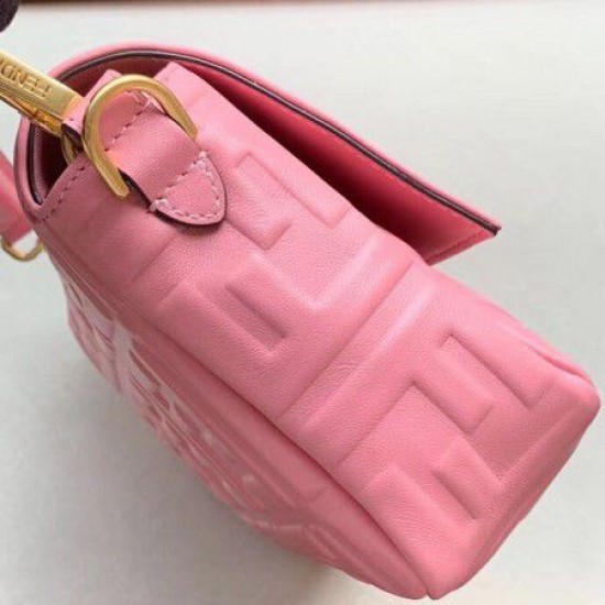 Fake Medium Baguette Bag FF Motif Pink Replica Fake Medium Baguette Bag FF Motif Pink Replica