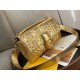 Replica Baguette Large Bag With FF Motif Gold Fake Baguette Large Bag With FF Motif Gold Replica