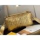 Replica Baguette Large Bag With FF Motif Gold Fake Baguette Large Bag With FF Motif Gold Replica