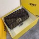Replica Fendi Baguette Large Bag FF Fabric With Black Trim Replica Fendi Baguette Large Bag FF Fabric With Black Trim