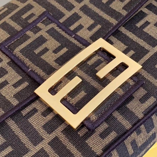 Replica Fendi Baguette Large Bag FF Fabric With Black Trim Replica Fendi Baguette Large Bag FF Fabric With Black Trim