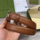 Fake Gucci Thin Belt with G buckle 655566 Brown Replica