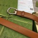 Fake Gucci Thin Belt with G buckle 655566 Brown Replica