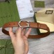 Fake Gucci Thin Belt with G buckle 655566 Brown Replica