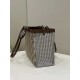 Replica X-Tote houndstooth wool shopper with FF embroidery 8BH374 Brown